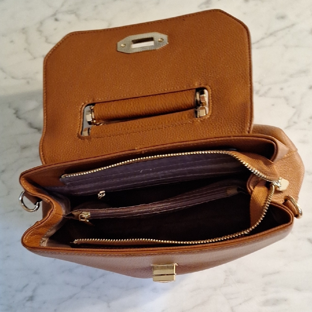Pebbled Leather Brown Satchel - Picture 8 of 8